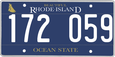 RI license plate 172059