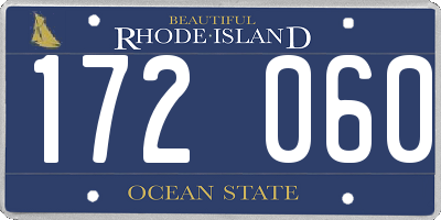 RI license plate 172060