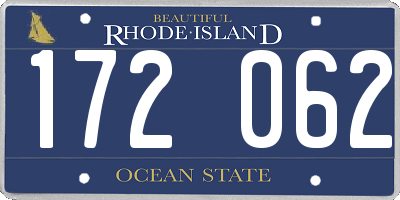 RI license plate 172062