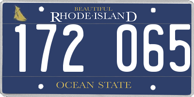 RI license plate 172065