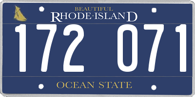 RI license plate 172071