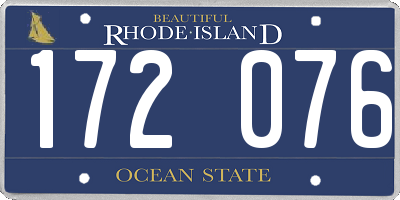 RI license plate 172076