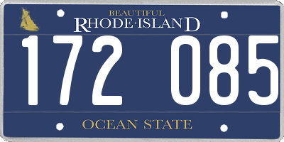 RI license plate 172085