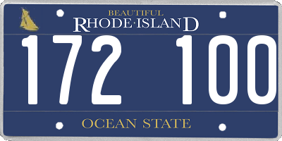 RI license plate 172100