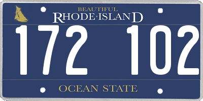 RI license plate 172102
