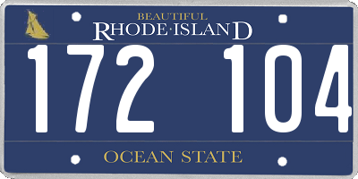 RI license plate 172104