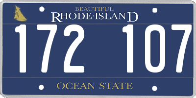 RI license plate 172107