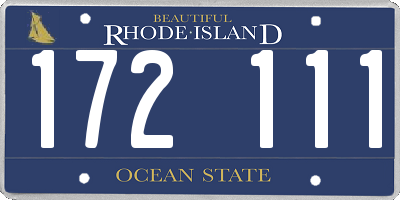 RI license plate 172111