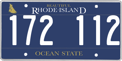 RI license plate 172112