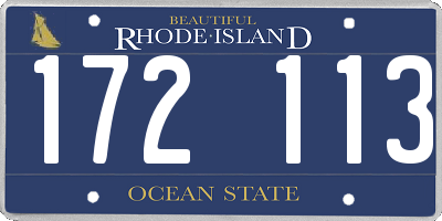 RI license plate 172113
