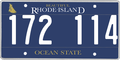 RI license plate 172114
