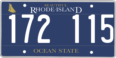 RI license plate 172115
