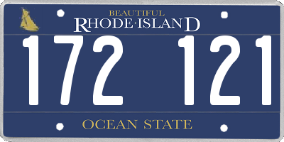RI license plate 172121
