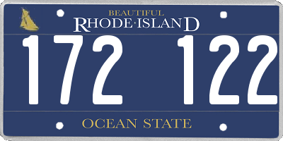 RI license plate 172122