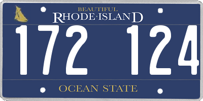RI license plate 172124