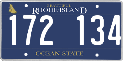 RI license plate 172134