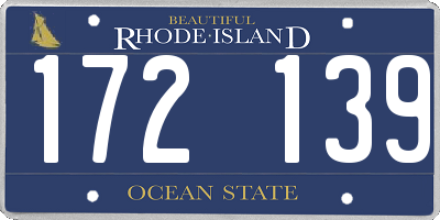 RI license plate 172139