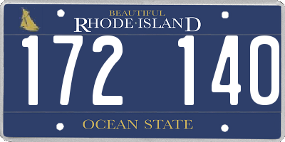RI license plate 172140