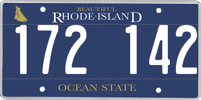 RI license plate 172142