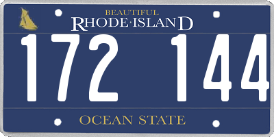 RI license plate 172144