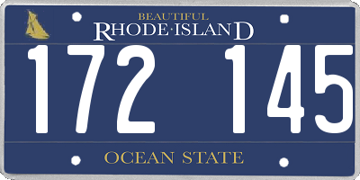 RI license plate 172145