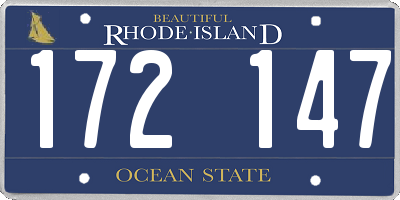 RI license plate 172147
