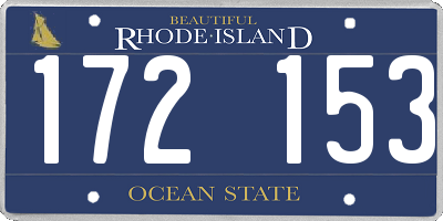 RI license plate 172153