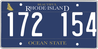 RI license plate 172154