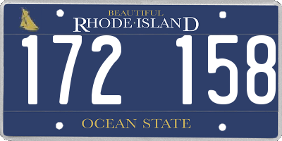 RI license plate 172158
