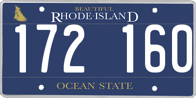 RI license plate 172160