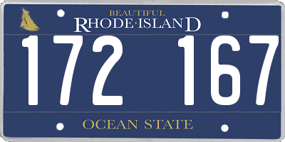 RI license plate 172167