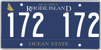 RI license plate 172172