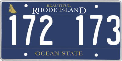 RI license plate 172173