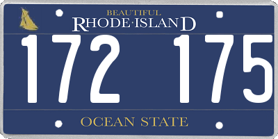 RI license plate 172175