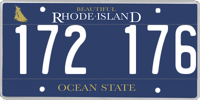 RI license plate 172176