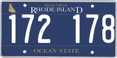 RI license plate 172178