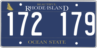 RI license plate 172179