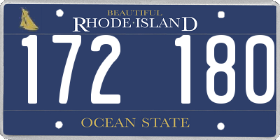 RI license plate 172180