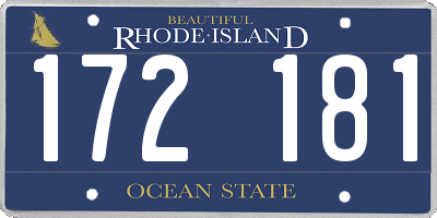 RI license plate 172181
