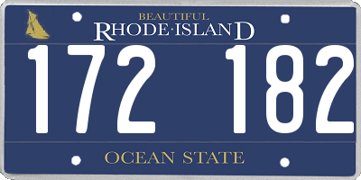 RI license plate 172182