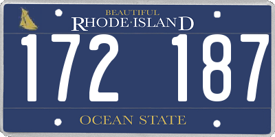 RI license plate 172187
