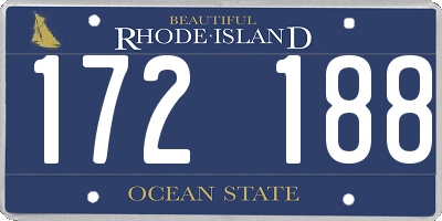 RI license plate 172188