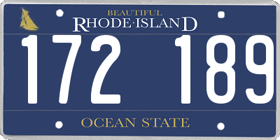 RI license plate 172189