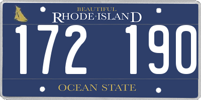 RI license plate 172190