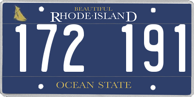RI license plate 172191
