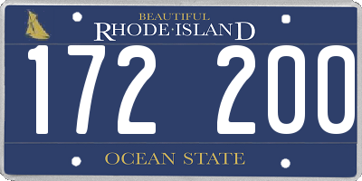 RI license plate 172200