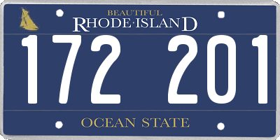 RI license plate 172201