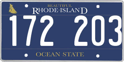 RI license plate 172203