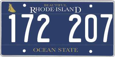 RI license plate 172207