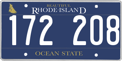 RI license plate 172208